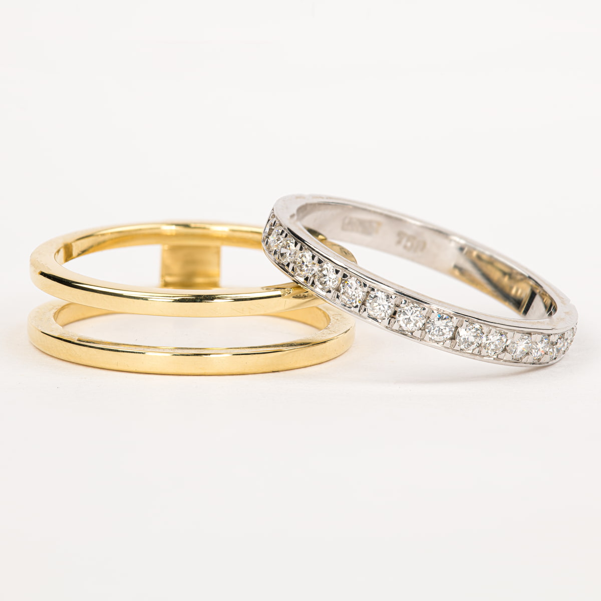 Yellow gold deals diamond wedding bands